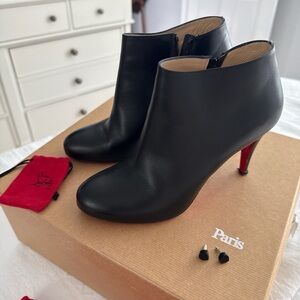 Christian Louboutin Black and Red Ankle Boots